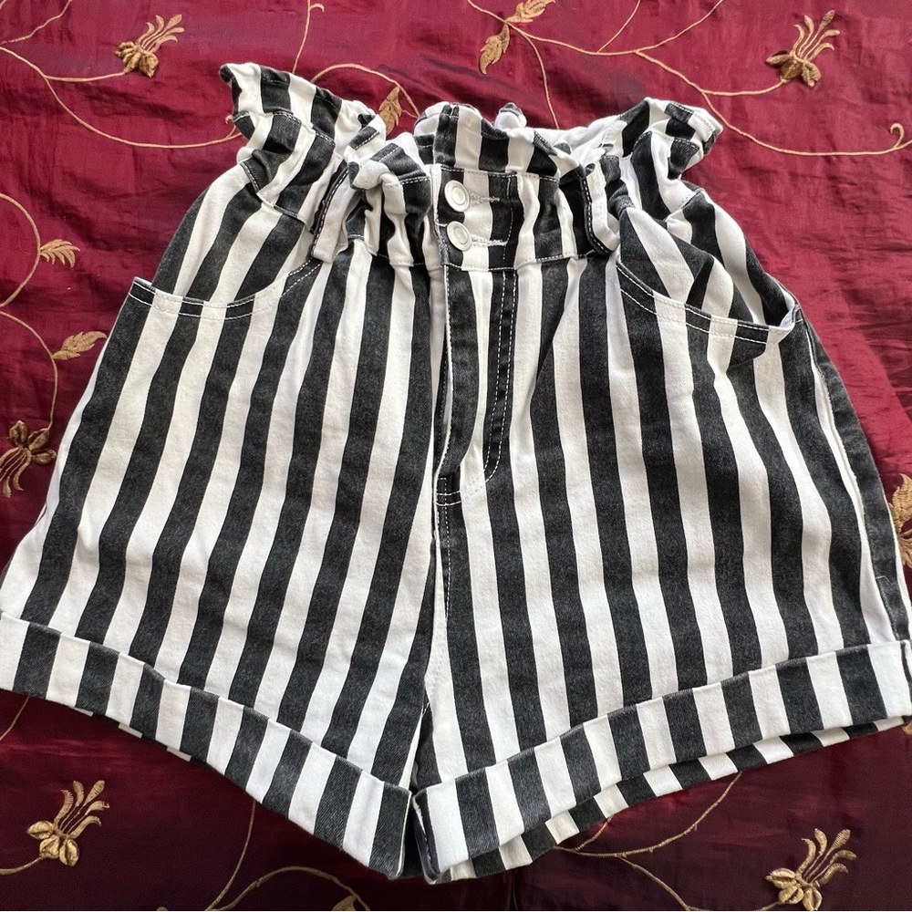 Black and white shorts